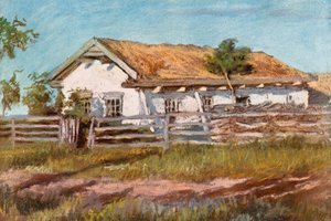 Une maison Doukhobor, près de Veregin - Harold Copping